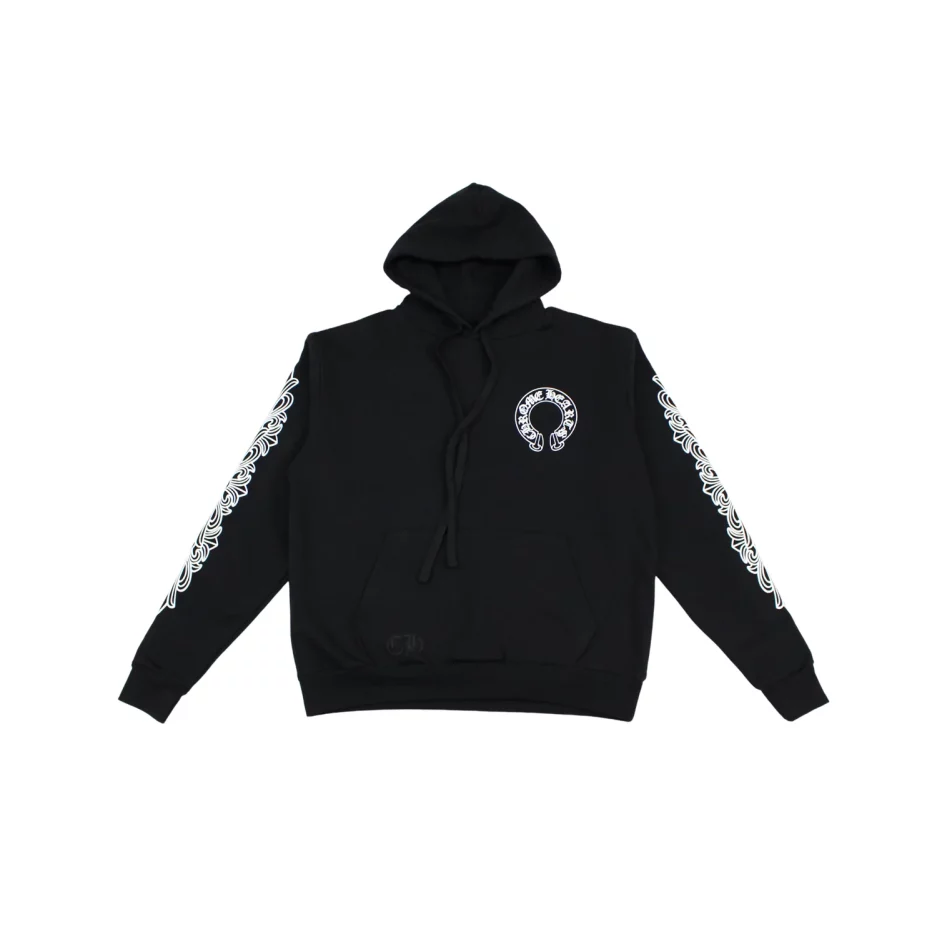 CH Floral Horseshoe Pullover Hoodie Black